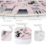 - RealHomes Dijital Baskılı Kaymaz Tabanlı Comfort Çocuk Odası Yuvarlak Halı - Realhomes Sevimli Kediler Çocuk & Genç Odası Makinede Yıkanabilir Kaymaz Tabanlı Yuvarlak Çocuk Halısı Realhomes