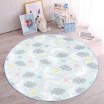 - RealHomes Dijital Baskılı Kaymaz Tabanlı Comfort Çocuk Odası Yuvarlak Halı - Realhomes  Uyku Temalı Sevimli Ay Ve Yıldızlar Çocuk & Genç Odası Makinede Yıkanabilir Kaymaz Tabanlı Yuvarlak Çocuk Halısı Realhomes