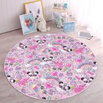 - RealHomes Dijital Baskılı Kaymaz Tabanlı Comfort Çocuk Odası Yuvarlak Halı - Realhomes  Pembe Zeminli Bebek Motifi Çocuk & Genç Odası Makinede Yıkanabilir Kaymaz Tabanlı Yuvarlak Çocuk Halısı Realhomes