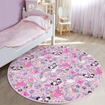 - RealHomes Dijital Baskılı Kaymaz Tabanlı Comfort Çocuk Odası Yuvarlak Halı - Realhomes  Pembe Zeminli Bebek Motifi Çocuk & Genç Odası Makinede Yıkanabilir Kaymaz Tabanlı Yuvarlak Çocuk Halısı Realhomes