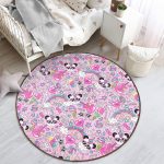- RealHomes Dijital Baskılı Kaymaz Tabanlı Comfort Çocuk Odası Yuvarlak Halı - Realhomes  Pembe Zeminli Bebek Motifi Çocuk & Genç Odası Makinede Yıkanabilir Kaymaz Tabanlı Yuvarlak Çocuk Halısı Realhomes