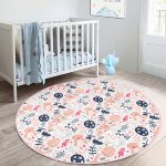 - RealHomes Dijital Baskılı Kaymaz Tabanlı Comfort Çocuk Odası Yuvarlak Halı - Realhomes  Sevimli Tavşan Ve Yumurta Motifli Çocuk & Genç Odası Makinede Yıkanabilir Kaymaz Tabanlı Yuvarlak Çocuk Halısı Realhomes