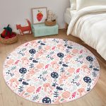 - RealHomes Dijital Baskılı Kaymaz Tabanlı Comfort Çocuk Odası Yuvarlak Halı - Realhomes  Sevimli Tavşan Ve Yumurta Motifli Çocuk & Genç Odası Makinede Yıkanabilir Kaymaz Tabanlı Yuvarlak Çocuk Halısı Realhomes