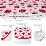 - RealHomes Dijital Baskılı Kaymaz Tabanlı Comfort Çocuk Odası Yuvarlak Halı - Realhomes Uğur Böceği Ve Kalp Tasarımlı Çocuk & Genç Odası Makinede Yıkanabilir Kaymaz Tabanlı Yuvarlak Çocuk Halısı Realhomes