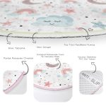 - RealHomes Dijital Baskılı Kaymaz Tabanlı Comfort Çocuk Odası Yuvarlak Halı - Realhomes  Ay Gökkuşağı Ve Yıldız Desenli Çocuk & Genç Odası Makinede Yıkanabilir Kaymaz Tabanlı Yuvarlak Çocuk Halısı Realhomes