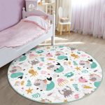- RealHomes Dijital Baskılı Kaymaz Tabanlı Comfort Çocuk Odası Yuvarlak Halı - Realhomes  Sevimli Hayvanlar Desenli Çocuk & Genç Odası Makinede Yıkanabilir Kaymaz Tabanlı Yuvarlak Çocuk Halısı Realhomes