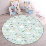 - RealHomes Dijital Baskılı Kaymaz Tabanlı Comfort Çocuk Odası Yuvarlak Halı - Realhomes  Uyku Saati Temalı Çocuk & Genç Odası Makinede Yıkanabilir Kaymaz Tabanlı Yuvarlak Çocuk Halısı Realhomes