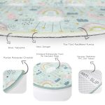 - RealHomes Dijital Baskılı Kaymaz Tabanlı Comfort Çocuk Odası Yuvarlak Halı - Realhomes  Uyku Saati Temalı Çocuk & Genç Odası Makinede Yıkanabilir Kaymaz Tabanlı Yuvarlak Çocuk Halısı Realhomes