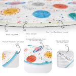 - RealHomes Dijital Baskılı Kaymaz Tabanlı Comfort Çocuk Odası Yuvarlak Halı - Realhomes  Gezegen Temalı Çocuk & Genç Odası Makinede Yıkanabilir Kaymaz Tabanlı Yuvarlak Çocuk Halısı Realhomes