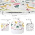 - RealHomes Dijital Baskılı Kaymaz Tabanlı Comfort Çocuk Odası Yuvarlak Halı - Realhomes  Zürafa Ve Orman Temalı Çocuk & Genç Odası Makinede Yıkanabilir Kaymaz Tabanlı Yuvarlak Çocuk Halısı Realhomes