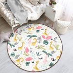 - RealHomes Dijital Baskılı Kaymaz Tabanlı Comfort Çocuk Odası Yuvarlak Halı - Realhomes  Zürafa Ve Orman Temalı Çocuk & Genç Odası Makinede Yıkanabilir Kaymaz Tabanlı Yuvarlak Çocuk Halısı Realhomes