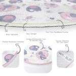 - RealHomes Dijital Baskılı Kaymaz Tabanlı Comfort Çocuk Odası Yuvarlak Halı - Realhomes  Pembe Fil Motifli Çocuk & Genç Odası Makinede Yıkanabilir Kaymaz Tabanlı Yuvarlak Çocuk Halısı Realhomes