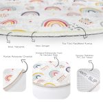 - RealHomes Dijital Baskılı Kaymaz Tabanlı Comfort Çocuk Odası Yuvarlak Halı - Realhomes  Gökkuşağı Tasarımlı Çocuk & Genç Odası Makinede Yıkanabilir Kaymaz Tabanlı Yuvarlak Çocuk Halısı Realhomes