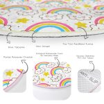 Gökkuşağı Motifli Çocuk & Genç Odası Makinede Yıkanabilir Kaymaz Tabanlı Yuvarlak Çocuk Halısı Realhomes