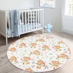 - RealHomes Dijital Baskılı Kaymaz Tabanlı Comfort Çocuk Odası Yuvarlak Halı - Realhomes  Dans Eden Kedi Desenli Çocuk & Genç Odası Makinede Yıkanabilir Kaymaz Tabanlı Yuvarlak Çocuk Halısı Realhomes