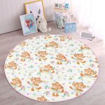 - RealHomes Dijital Baskılı Kaymaz Tabanlı Comfort Çocuk Odası Yuvarlak Halı - Realhomes  Dans Eden Kedi Desenli Çocuk & Genç Odası Makinede Yıkanabilir Kaymaz Tabanlı Yuvarlak Çocuk Halısı Realhomes