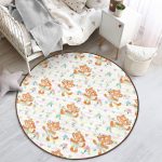 - RealHomes Dijital Baskılı Kaymaz Tabanlı Comfort Çocuk Odası Yuvarlak Halı - Realhomes  Dans Eden Kedi Desenli Çocuk & Genç Odası Makinede Yıkanabilir Kaymaz Tabanlı Yuvarlak Çocuk Halısı Realhomes