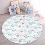 - RealHomes Dijital Baskılı Kaymaz Tabanlı Comfort Çocuk Odası Yuvarlak Halı - Realhomes  Uyuyan Baykuş Motifli Çocuk & Genç Odası Makinede Yıkanabilir Kaymaz Tabanlı Yuvarlak Çocuk Halısı Realhomes