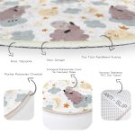 Uyku Temalı Koyunlar Çocuk & Genç Odası Makinede Yıkanabilir Kaymaz Tabanlı Yuvarlak Çocuk Halısı Realhomes