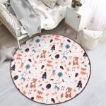 - RealHomes Dijital Baskılı Kaymaz Tabanlı Comfort Çocuk Odası Yuvarlak Halı - Realhomes  Orman Hayvanları Motifli Çocuk & Genç Odası Makinede Yıkanabilir Kaymaz Tabanlı Yuvarlak Çocuk Halısı Realhomes
