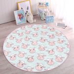 - RealHomes Dijital Baskılı Kaymaz Tabanlı Comfort Çocuk Odası Yuvarlak Halı - Realhomes  Sevimli Koyun Desenli Çocuk & Genç Odası Makinede Yıkanabilir Kaymaz Tabanlı Yuvarlak Çocuk Halısı Realhomes