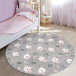 - RealHomes Dijital Baskılı Kaymaz Tabanlı Comfort Çocuk Odası Yuvarlak Halı - Realhomes  Sevimli Atkılı Ayıcık Desenli Çocuk & Genç Odası Makinede Yıkanabilir Kaymaz Tabanlı Yuvarlak Çocuk Halısı Realhomes