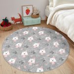 - RealHomes Dijital Baskılı Kaymaz Tabanlı Comfort Çocuk Odası Yuvarlak Halı - Realhomes  Sevimli Atkılı Ayıcık Desenli Çocuk & Genç Odası Makinede Yıkanabilir Kaymaz Tabanlı Yuvarlak Çocuk Halısı Realhomes