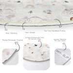 - RealHomes Dijital Baskılı Kaymaz Tabanlı Comfort Çocuk Odası Yuvarlak Halı - Realhomes  Beyaz Zeminde Orman Desenli Çocuk & Genç Odası Makinede Yıkanabilir Kaymaz Tabanlı Yuvarlak Çocuk Halısı Realhomes