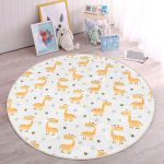 - RealHomes Dijital Baskılı Kaymaz Tabanlı Comfort Çocuk Odası Yuvarlak Halı - Realhomes  Sevimli Zürafa Tasarımlı Çocuk & Genç Odası Makinede Yıkanabilir Kaymaz Tabanlı Yuvarlak Çocuk Halısı Realhomes
