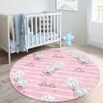 - RealHomes Dijital Baskılı Kaymaz Tabanlı Comfort Çocuk Odası Yuvarlak Halı - Realhomes Balonlu Kız Desenli Çocuk & Genç Odası Makinede Yıkanabilir Kaymaz Tabanlı Yuvarlak Çocuk Halısı Realhomes