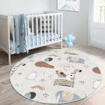 - RealHomes Dijital Baskılı Kaymaz Tabanlı Comfort Çocuk Odası Yuvarlak Halı - Realhomes  Sevimli Orman Hayvanları Temalı Çocuk & Genç Odası Makinede Yıkanabilir Kaymaz Tabanlı Yuvarlak Çocuk Halısı Realhomes