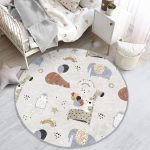 - RealHomes Dijital Baskılı Kaymaz Tabanlı Comfort Çocuk Odası Yuvarlak Halı - Realhomes  Sevimli Orman Hayvanları Temalı Çocuk & Genç Odası Makinede Yıkanabilir Kaymaz Tabanlı Yuvarlak Çocuk Halısı Realhomes