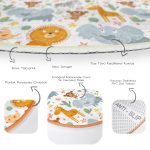 - RealHomes Dijital Baskılı Kaymaz Tabanlı Comfort Çocuk Odası Yuvarlak Halı - Realhomes  Sevimli Orman Hayvanları Desenli Çocuk & Genç Odası Makinede Yıkanabilir Kaymaz Tabanlı Yuvarlak Çocuk Halısı Realhomes