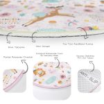 - RealHomes Dijital Baskılı Kaymaz Tabanlı Comfort Çocuk Odası Yuvarlak Halı - Realhomes Orman Temalı Çocuk & Genç Odası Makinede Yıkanabilir Kaymaz Tabanlı Yuvarlak Çocuk Halısı Realhomes