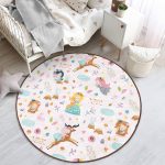 - RealHomes Dijital Baskılı Kaymaz Tabanlı Comfort Çocuk Odası Yuvarlak Halı - Realhomes Orman Temalı Çocuk & Genç Odası Makinede Yıkanabilir Kaymaz Tabanlı Yuvarlak Çocuk Halısı Realhomes