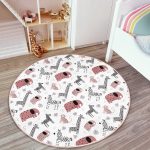 - RealHomes Dijital Baskılı Kaymaz Tabanlı Comfort Çocuk Odası Yuvarlak Halı - Realhomes Sevimli Orman Hayvanları Motifli Çocuk & Genç Odası Makinede Yıkanabilir Kaymaz Tabanlı Yuvarlak Çocuk Halısı Realhomes