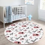 - RealHomes Dijital Baskılı Kaymaz Tabanlı Comfort Çocuk Odası Yuvarlak Halı - Realhomes Sevimli Orman Hayvanları Motifli Çocuk & Genç Odası Makinede Yıkanabilir Kaymaz Tabanlı Yuvarlak Çocuk Halısı Realhomes