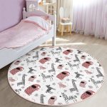 - RealHomes Dijital Baskılı Kaymaz Tabanlı Comfort Çocuk Odası Yuvarlak Halı - Realhomes Sevimli Orman Hayvanları Motifli Çocuk & Genç Odası Makinede Yıkanabilir Kaymaz Tabanlı Yuvarlak Çocuk Halısı Realhomes