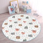 - RealHomes Dijital Baskılı Kaymaz Tabanlı Comfort Çocuk Odası Yuvarlak Halı - Realhomes Sevimli Orman Hayvanları Motifli Çocuk & Genç Odası Makinede Yıkanabilir Kaymaz Tabanlı Yuvarlak Çocuk Halısı Realhomes