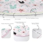 Uyku Odası Temalı Tavşan Desenli Çocuk & Genç Odası Makinede Yıkanabilir Kaymaz Tabanlı Yuvarlak Çocuk Halısı Realhomes