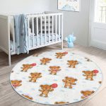 - RealHomes Dijital Baskılı Kaymaz Tabanlı Comfort Çocuk Odası Yuvarlak Halı - Realhomes  Ayıcık Desenli Çocuk & Genç Odası Makinede Yıkanabilir Kaymaz Tabanlı Yuvarlak Çocuk Halısı Realhomes