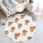 - RealHomes Dijital Baskılı Kaymaz Tabanlı Comfort Çocuk Odası Yuvarlak Halı - Realhomes  Ayıcık Desenli Çocuk & Genç Odası Makinede Yıkanabilir Kaymaz Tabanlı Yuvarlak Çocuk Halısı Realhomes