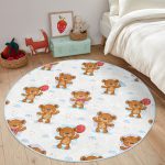 - RealHomes Dijital Baskılı Kaymaz Tabanlı Comfort Çocuk Odası Yuvarlak Halı - Realhomes  Ayıcık Desenli Çocuk & Genç Odası Makinede Yıkanabilir Kaymaz Tabanlı Yuvarlak Çocuk Halısı Realhomes