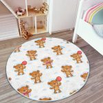- RealHomes Dijital Baskılı Kaymaz Tabanlı Comfort Çocuk Odası Yuvarlak Halı - Realhomes  Ayıcık Desenli Çocuk & Genç Odası Makinede Yıkanabilir Kaymaz Tabanlı Yuvarlak Çocuk Halısı Realhomes