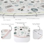 - RealHomes Dijital Baskılı Kaymaz Tabanlı Comfort Çocuk Odası Yuvarlak Halı - Realhomes  Uzay Temalı Gezegen Ve Roket Desenli Çocuk & Genç Odası Makinede Yıkanabilir Kaymaz Tabanlı Yuvarlak Çocuk Halısı Realhomes