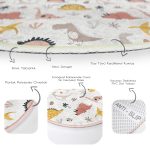 - RealHomes Dijital Baskılı Kaymaz Tabanlı Comfort Çocuk Odası Yuvarlak Halı - Realhomes  Dinozor Desenli Çocuk & Genç Odası Makinede Yıkanabilir Kaymaz Tabanlı Yuvarlak Çocuk Halısı Realhomes