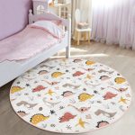 - RealHomes Dijital Baskılı Kaymaz Tabanlı Comfort Çocuk Odası Yuvarlak Halı - Realhomes  Dinozor Desenli Çocuk & Genç Odası Makinede Yıkanabilir Kaymaz Tabanlı Yuvarlak Çocuk Halısı Realhomes