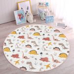 - RealHomes Dijital Baskılı Kaymaz Tabanlı Comfort Çocuk Odası Yuvarlak Halı - Realhomes  Dinozor Desenli Çocuk & Genç Odası Makinede Yıkanabilir Kaymaz Tabanlı Yuvarlak Çocuk Halısı Realhomes