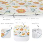 - RealHomes Dijital Baskılı Kaymaz Tabanlı Comfort Çocuk Odası Yuvarlak Halı - Realhomes  Beyaz Zeminde Orman Hayvanları Motifli Çocuk & Genç Odası Makinede Yıkanabilir Kaymaz Tabanlı Yuvarlak Çocuk Halısı Realhomes