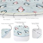 - RealHomes Dijital Baskılı Kaymaz Tabanlı Comfort Çocuk Odası Yuvarlak Halı - Realhomes  Atkılı Penguen Desenli Çocuk & Genç Odası Makinede Yıkanabilir Kaymaz Tabanlı Yuvarlak Çocuk Halısı Realhomes